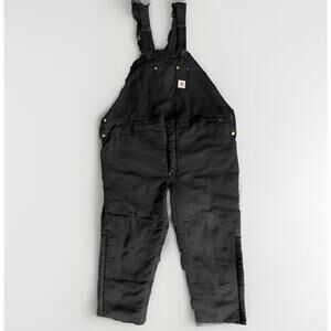 Carhartt USA Arctic Zip Bib Overall Mens 54x32 Quilted Lined R03 BLK Double Knee